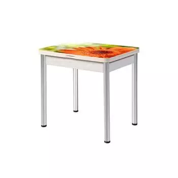 Стол поворотно-раскладной «Ника», 800(1200) 600 750 мм, хром, цвет белый / 400667974