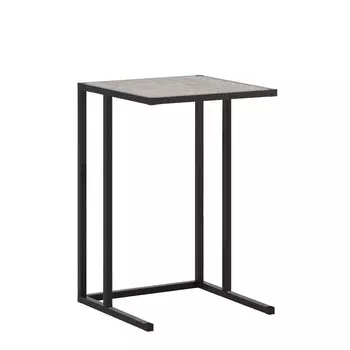 Стол придиванный Мини, 400х400х650, Черный муар/Метрополитан Грей