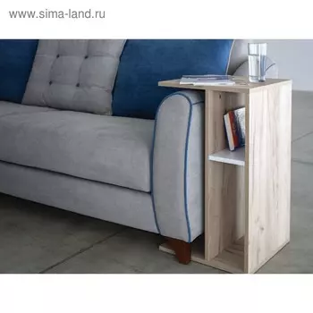 Стол приставной Лайт 03.290, 400х400х700, Дуб серый/Белый премиум