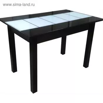 Стол прямоугольный Техно Стекло черное/ЛДСП венге