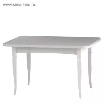 Стол раскладной Ялта-2, 1250/1700х850х750, Анкор светлый/Белый/опоры массив резной
