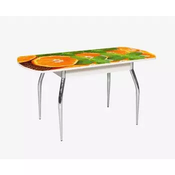 Стол раздвижной «Грация 2», 1200(1550) 800 750 мм, глянец, хром, цвет белый / 90071410