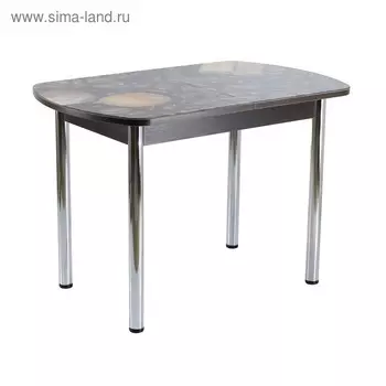 Стол раздвижной с фотопечатью Дэли, 1400(1800)х900х760, Венге/Кофе/Хром прямые
