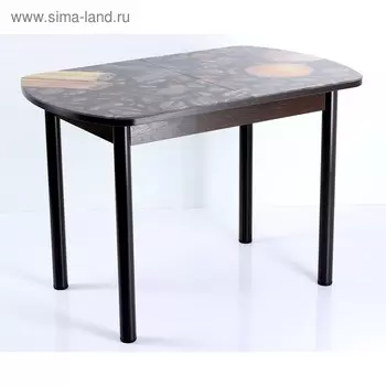 Стол раздвижной с фотопечатью Дэли, 1400(1800)х900х760, Венге/Кофе/Крашеные прямые