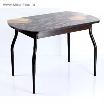 Стол раздвижной с фотопечатью Нилс, 1200(1520)х800х760, Венге/Кофе/Крашенные фигурные