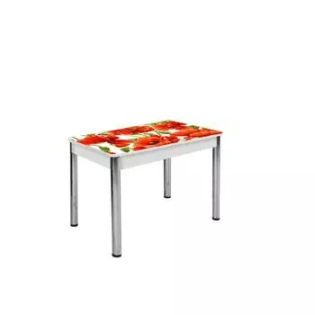 Стол раздвижной «Триумф», 870(1170) 600 750 мм, опоры хром, цвет белый / 101142985