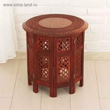 Стол резной «Тайна», светлый, 464646 см, дерево