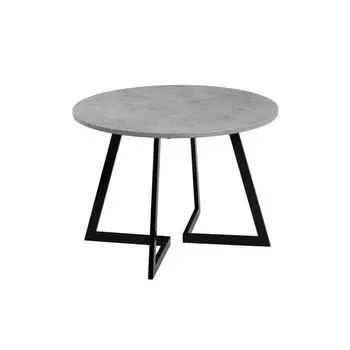 Стол раздвижной «РИМ», d=940(1390) мм, цвет бетон чикаго светлый/опора чёрный