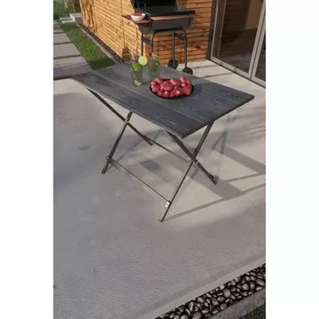 Стол складной «Лаундж», 990605750 мм, цвет ДПК серый / каркас металл чёрный матовый