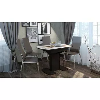 Стол «Соло», раздвижной, 1100(1450) 700 760, стекло, цвет венге/319190186