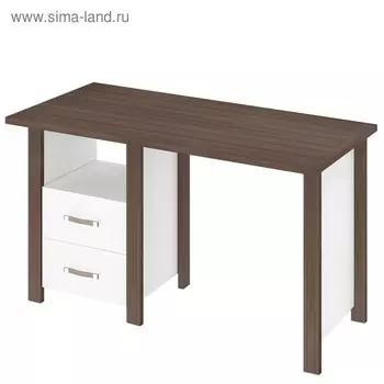 Стол СТД-130 с тумбой, 1300 640 750 мм, цвет шамони / белый
