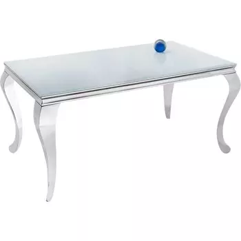 Стол стеклянный Sondal металл, хром/белый 160x90x75 см