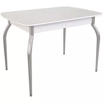 Стол стеклянный Танго металл, хром/белый 75x110x75 см