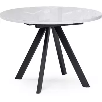 Стол стеклянный Трейси металл, белый/черный 100x140x75 см
