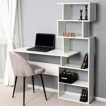 Стол-стеллаж Zett, 12004001510 мм, цвет белое тиснение