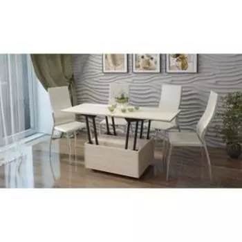 Стол «Трансформер» с ящиком 740(1480)600410(750), стекло, цвет дуб сонома / 146964500