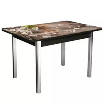 Стол «Триумф» нераздвижной 1,0х0,7 м, покрытие стекло, ножки хром, венге