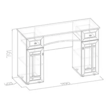 Столик туалетный Sherlock 52, 1190403791 мм, цвет дуб сонома