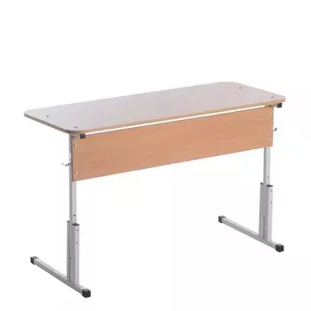 Стол ученический двухместный, с закруглёнными углами, регулируемый по высоте, ростовая группа №3 – 7, цвет бук светлый