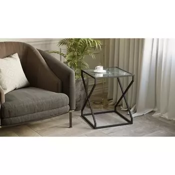 Стол журнальный «Алькор», 400 × 400 × 500 мм, цвет зелёный мрамор