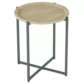 Стол журнальный «Бьёрн», 420 × 420 × 505 мм, цвет дуб санремо / зелёный