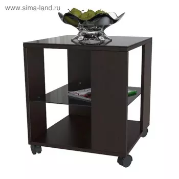 Стол журнальный BeautyStyle 6, 450х450х565, Венге/Стекло черное