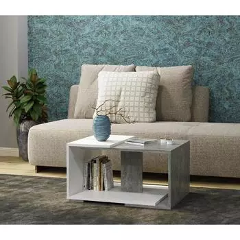 Стол журнальный Честер, 700х500х350, Бетон/Белый