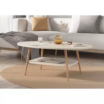 Стол журнальный «Эллипс», 1100650418 мм, цвет айвори