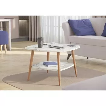 Стол журнальный «Квадро», 600600418 мм, цвет белый мрамор