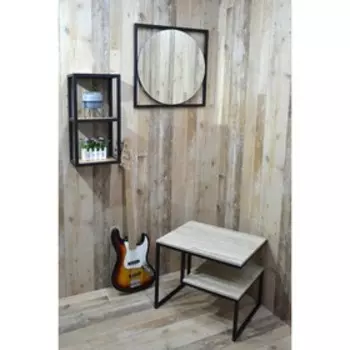 Стол журнальный Лофт Shelf Fir, 600х450х516, Черный муар