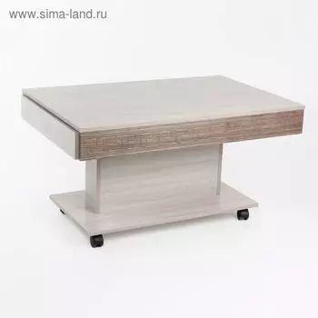 Стол журнальный с ящиком 1005*660*530 Ясень шимо светлый/тёмный