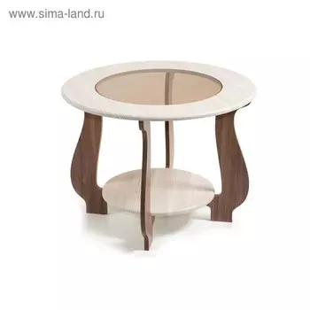 Стол журнальный СЖ-24, 700x700x520, Шампань/Ясень Шимо темный