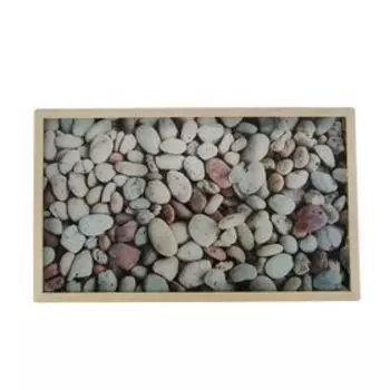 Столик для завтрака "Камни" стеклянная поверхность 50х30см