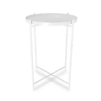 Столик журнальный, 376х376х515, Белый муар