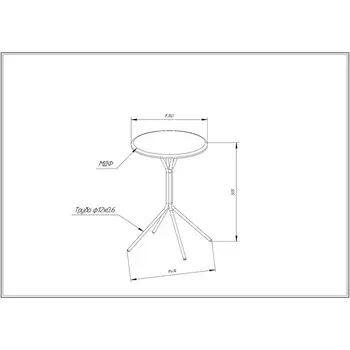 Столик журнальный, 410х410х515, Черный муар/Лофт медь