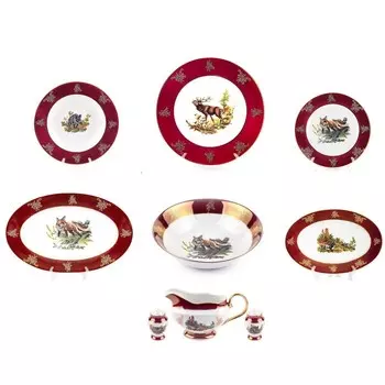 Столовый сервиз Cmielow Astra «Охота красная», 24 предмета