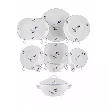 Столовый сервиз Cmielow Рококо «Гуси», фарфор, 25 предметов