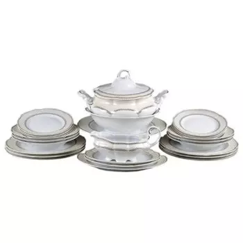 Столовый сервиз на 6 персон, 25 предметов, Bolero, «Платиновые вензеля, перламутр»