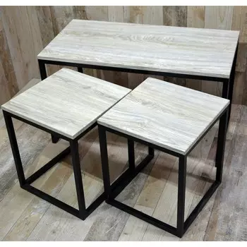 Столы журнальные Tio Fir (3 шт), Черный муар
