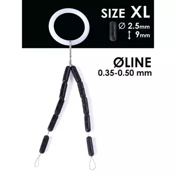 Стопор Salmo RUBBER CYLINDER STOPS, размер XL, 10 шт.