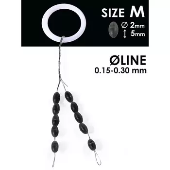 Стопоры силиконовые Salmo размер 001/M, 10 шт.