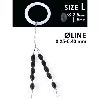 Стопоры силиконовые Salmo размер 002/L, 10 шт.