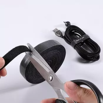 Стяжка для проводов на липучке Baseus Rainbow Circle Velcro Straps, чёрная