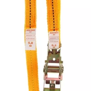 Стяжка груза с механизмом 110 мм, ширина ленты 25 мм, нагрузка 400/800 кг, длина 6 м