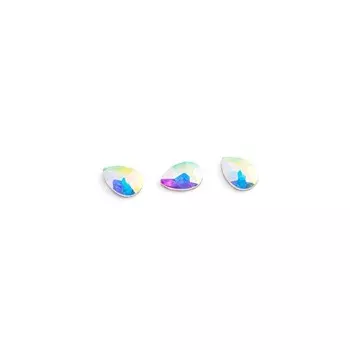 Стразы для дизайна ногтей голографик TNL, капля малая, 10 шт