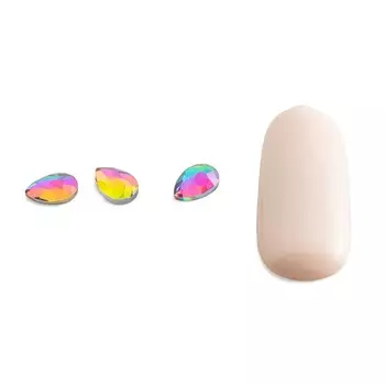 Стразы для дизайна ногтей хамелеон POLE «Капля малая», 10 шт