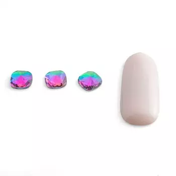 Стразы для дизайна ногтей хамелеон POLE «Квадрат мягкий», 10 шт