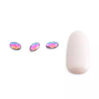 Стразы для дизайна ногтей хамелеон POLE «Овал средний», 10 шт