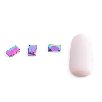 Стразы для дизайна ногтей хамелеон POLE «Прямоугольник», 10 шт