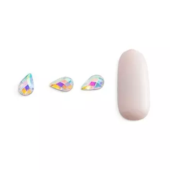 Стразы для дизайна ногтей POLE «Голографик», капля средняя, 10 шт
